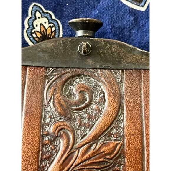 Vintage Antique Art Nouveau Hand Tooled Leather Women’s Purse Bag - Picture 3 of 10